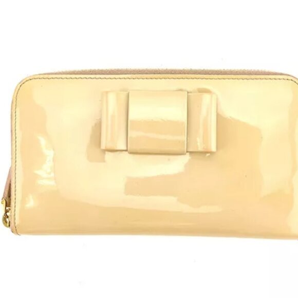 miumiu Wallet Purse Long Wallet Beige Gold Woman Authentic Used - Picture 2 of 6